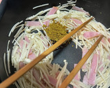 えのきとハムのカレー炒め☆鮭ハラスお弁当作り方3写真