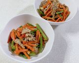 三度豆とにんじんと豚肉の炒め物作り方12写真