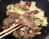 和牛炭火焼と舞茸の黒炒め作り方4写真