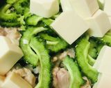 豚こまぎれ肉●ゴーヤーチャンプルー丼作り方3写真