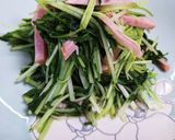 水菜のハム炒め作り方4写真