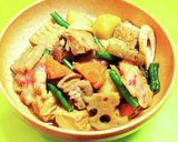鶏肉とじゃがいもと 根菜と厚揚げの煮物作り方13写真