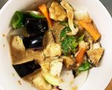 茄子椎茸きな粉レモン味噌味豆腐八宝菜風作り方12写真