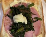 ニラとイカスミとハムチーズのトースト作り方2写真
