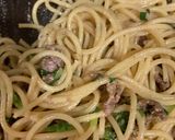 切り落とし牛タンと小ネギのニンニクパスタ作り方12写真