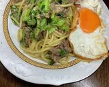切り落とし牛タンと小ネギのニンニクパスタ作り方14写真