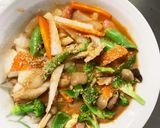お一人様野菜たっぷり洋風さっぱり親子丼風作り方12写真