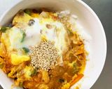 お一人様野菜たっぷり洋風さっぱり親子丼風作り方21写真