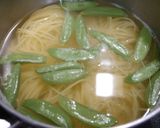 簡単！スナップエンドウのエビパスタ作り方2写真
