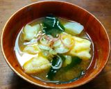 薄揚げと白茄子のお味噌汁　梅酵母入り作り方6写真