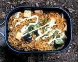 ▲山ごはん▲缶詰アヒージョ焼きそば作り方6写真