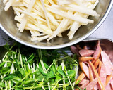 じゃがいもと豆苗のカレー炒め。作り方1写真