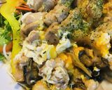 鶏もも肉とヒラタケの玉子とじ作り方4写真