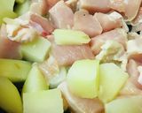鶏肉とゴーヤーのジャガバタ炒め作り方2写真