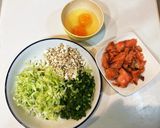 今日の鮭チャーハン作り方1写真