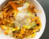 お一人様野菜たっぷりピリ辛コク旨親子丼風作り方21写真