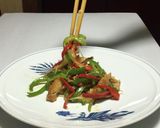 【ダイエット中華】鶏ムネ肉の青椒鶏絲作り方16写真