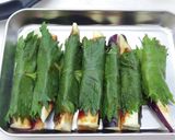 ご飯のおとも。なすの大葉味噌巻き作り方5写真