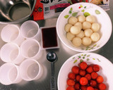 豆腐白玉と水羊羹とさくらんぼの夏デザート作り方1写真