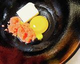 釜玉明太バタうどん作り方1写真