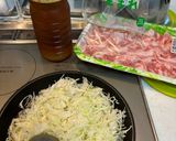豚肉キャベツ簡単おひとり様ダイエット鍋♪作り方1写真