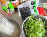 春雨と水菜のわさポンSeaサラダ作り方1写真