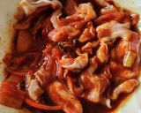 神☆豚バラキムチ豆腐&ピーマンレンジ7分作り方1写真