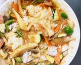 お一人様野菜たっぷり洋風レモン味噌味炒飯作り方16写真