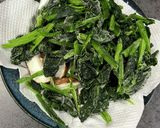 ほうれん草椎茸ササミ塩昆布ごま油わさび作り方2写真