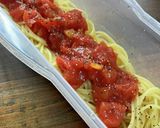 簡単レンジでトマトサラスパ　塩分2g以下作り方4写真