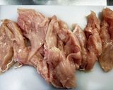 鶏ムネ肉と搾菜、青ネギのサラダ作り方2写真