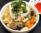 ◆鶏ミンチであっさり◆茄子の肉味噌丼作り方8写真