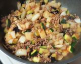 豚挽き肉と角切り夏野菜のエスニック炒め丼作り方9写真