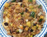 豚挽き肉と角切り夏野菜のエスニック炒め丼作り方12写真