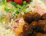 レトルト●ミートボールのロコモコ風丼作り方2写真