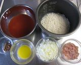 チキンライス(炊飯器で炊くだけ簡単！）作り方1写真