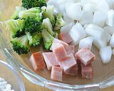 玉ねぎとベーコンのクリーム煮のバインセオ作り方1写真