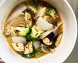 肉無豆腐簡単レモン梅味噌照り味野菜炒め作り方14写真