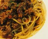 トマト缶＆合挽肉●ミートソースパスタ作り方4写真