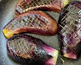 冷やし焼き茄子モロヘイヤたれ作り方1写真