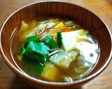 薄揚げと白茄子のお味噌汁　梅酵母入り作り方8写真