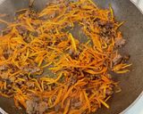 【簡単副菜】合挽肉の人参しりしり作り方4写真