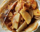 韓国風甘辛そぼろ丼大根☆レンジ☆ひき肉作り方2写真