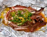 イカゲソとエンペラのにんにくホイル焼♪作り方3写真