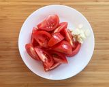 牛薄切り肉とバジルとトマトの軽い煮込み作り方1写真