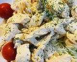 市販サラダ●鶏胸肉の塩茹でサラダ盛り作り方2写真