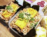 旦那弁当！鮭玉海苔弁当明太マヨ乗せ♡作り方1写真
