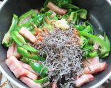 ピーマン桜えびベーコンと塩昆布のパスタ作り方5写真