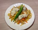 蒸すだけ◎ハモと夏野菜のヘルシー焼きそば作り方6写真