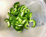 全てレンジ食べきり量中華風ゴーヤごま和え作り方1写真